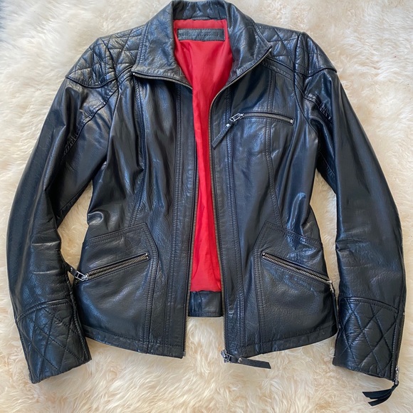 BLACK LEATHER MOTO JACKET - Picture 7 of 10